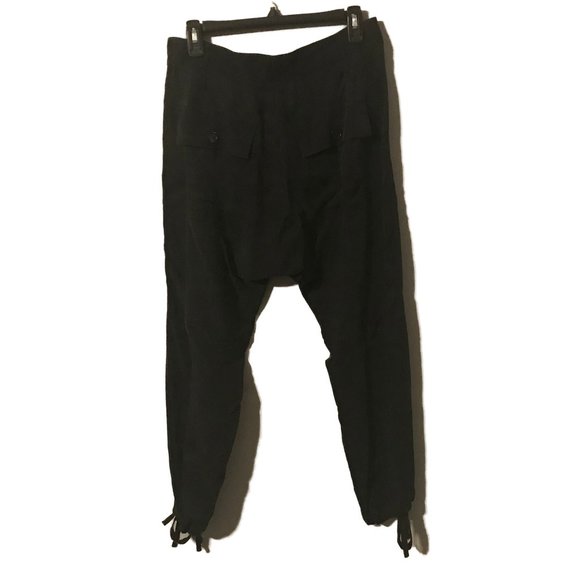 Calvin Rucker Black Joggers with Ankle Ties - Picture 3 of 4